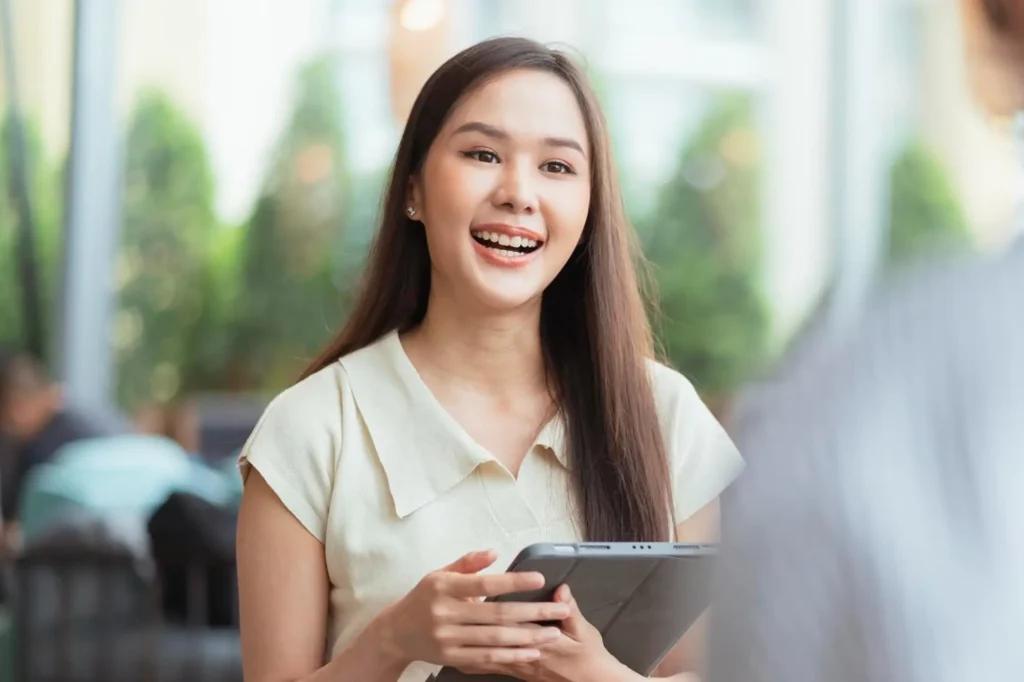 girl smiling